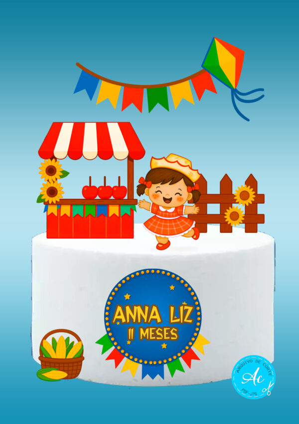 Arquivo Topo de bolo festa junina menina #8