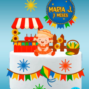 Arquivo Topo de bolo festa junina menina #9