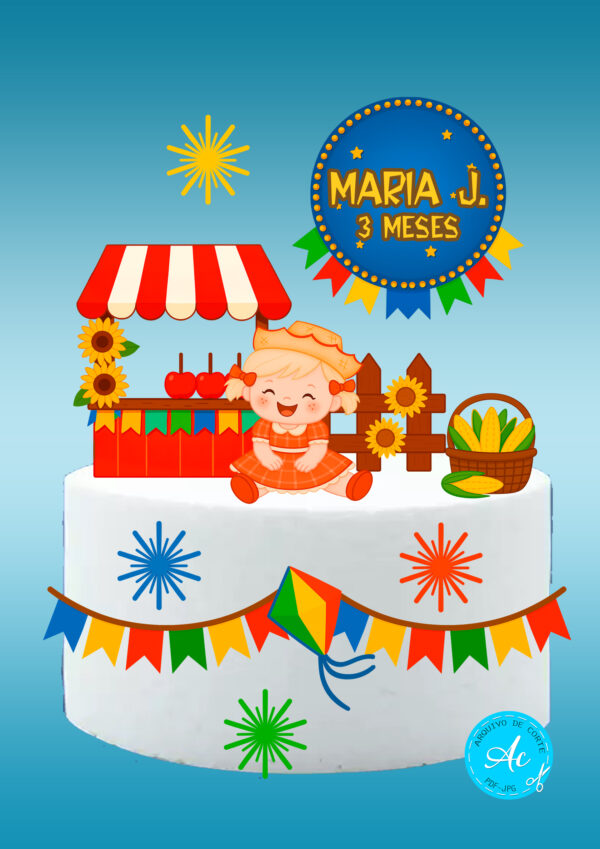 Arquivo Topo de bolo festa junina menina #9