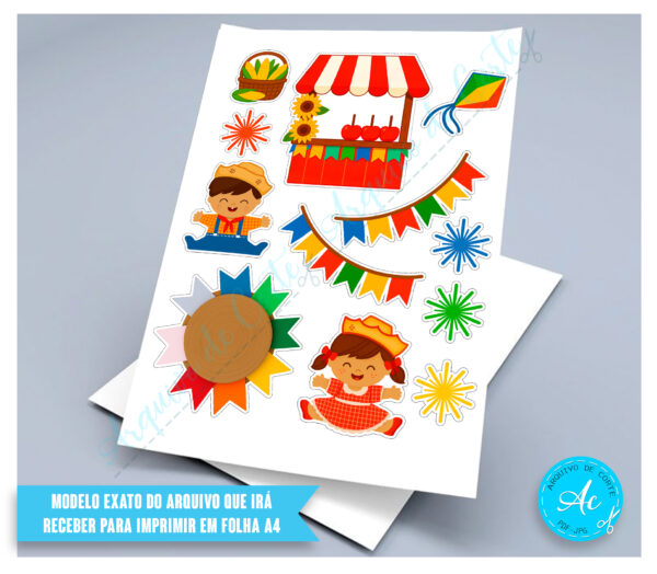 Arquivo Topo de bolo festa junina menina e menino #1
