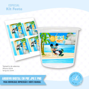 Arquivo Adesivo para baldinho Pool Party Mickey #1