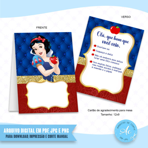 Arquivo Cartão para mesa Branca de Neve #1