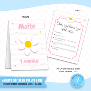 Arquivo Cartão para mesa Margaridas Rosa #1