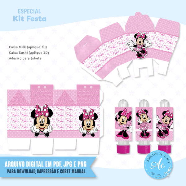 Arquivo Kit festa Minnie Rosa #2