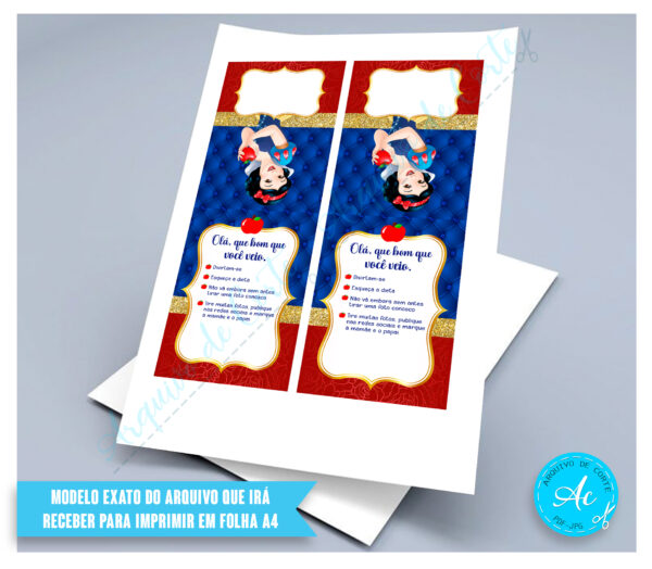 Arquivo Cartão para mesa Branca de Neve #1 - Imagem 2
