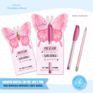 Arquivo Porta lápis ou caneta Outubro Rosa #1