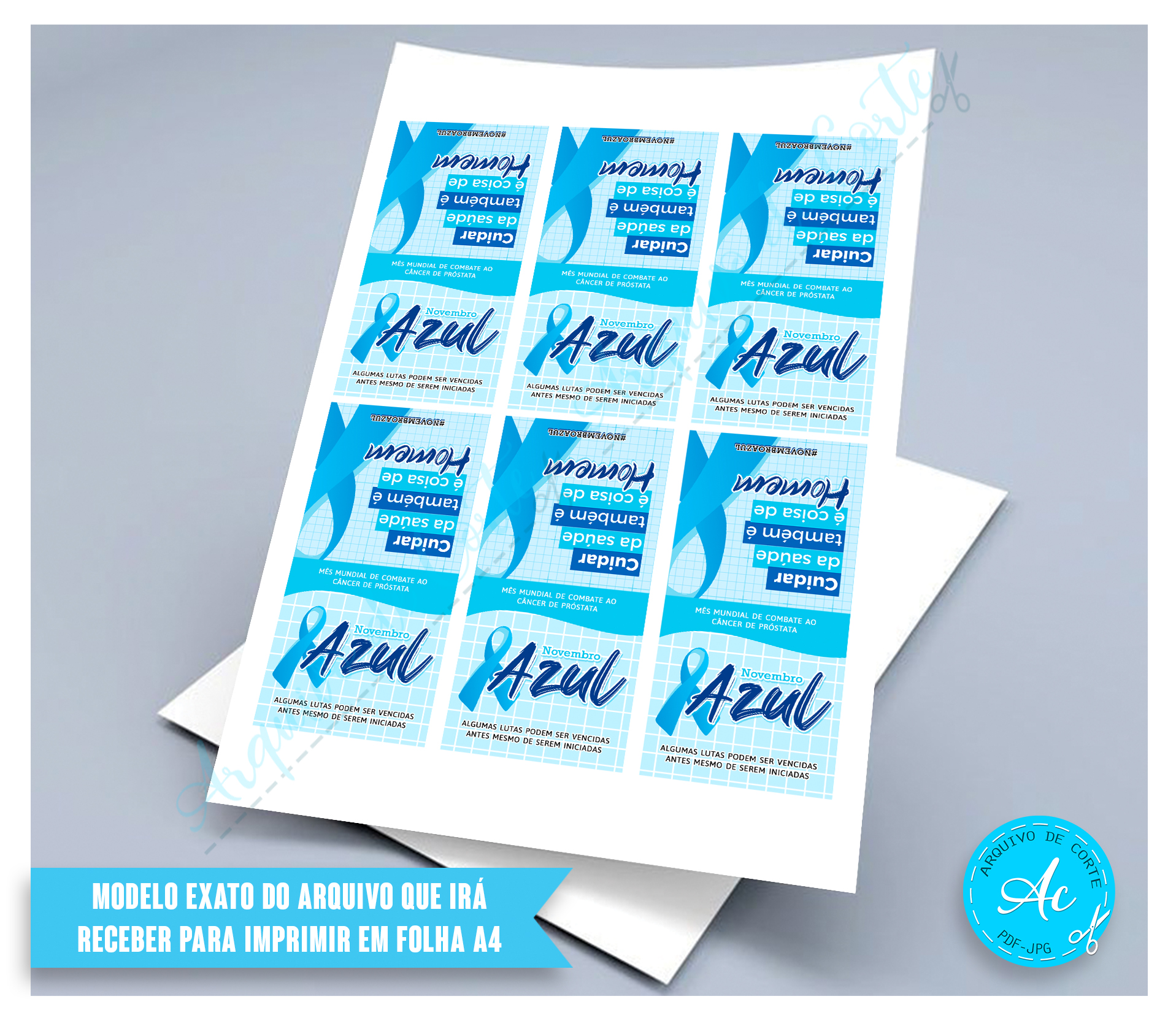 Arquivo Tag para pirulito Novembro Azul #1 - Imagem 2