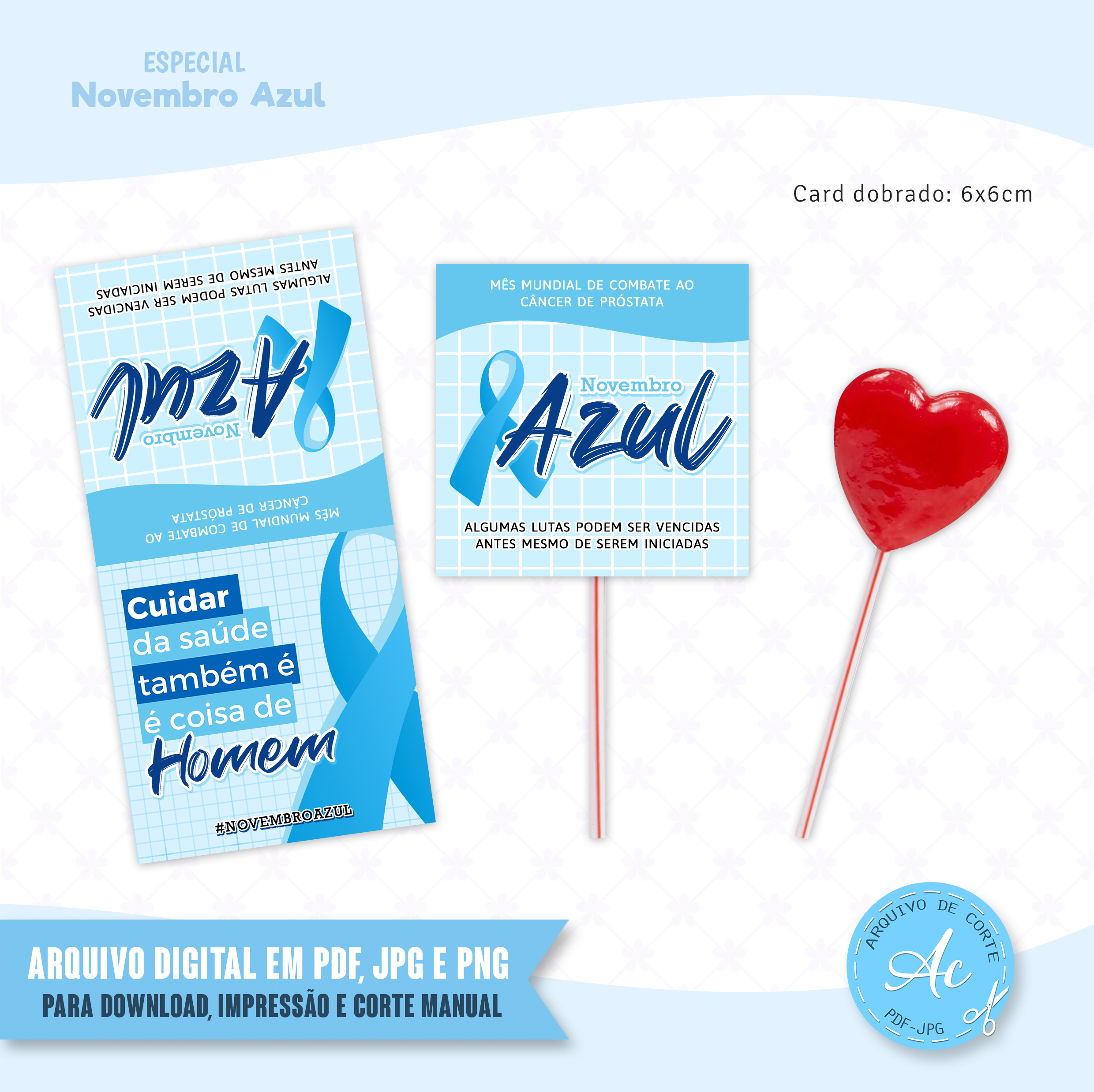 Arquivo Tag para pirulito Novembro Azul #1