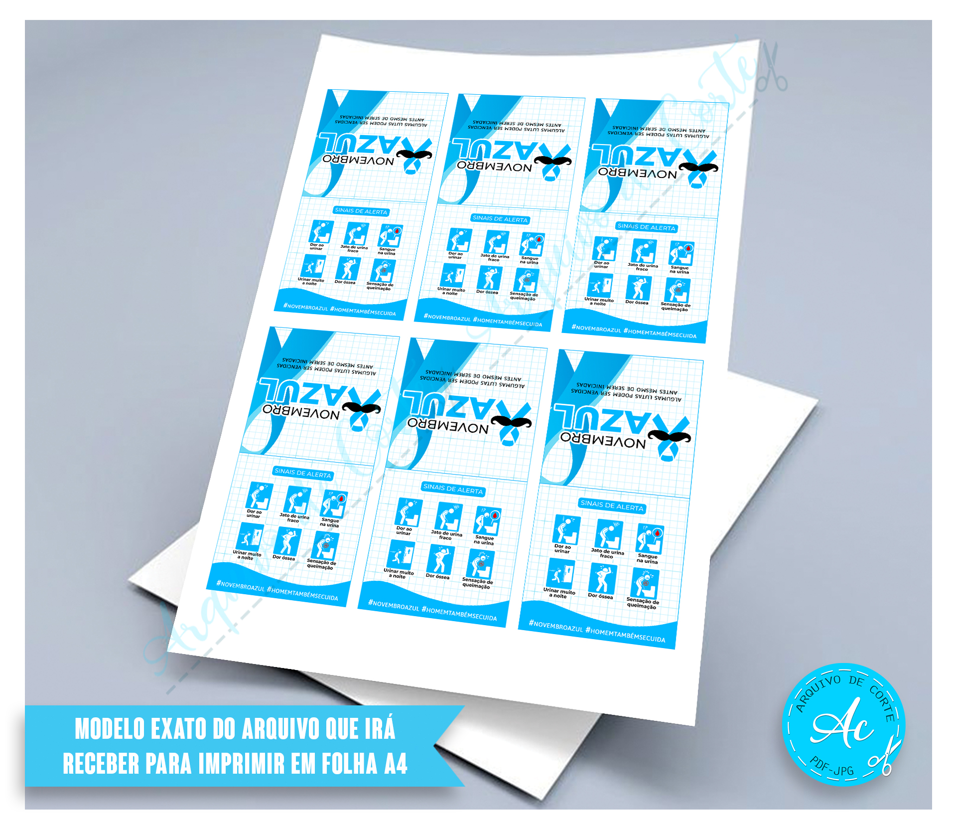 Arquivo Tag para pirulito Novembro Azul #2 - Imagem 2