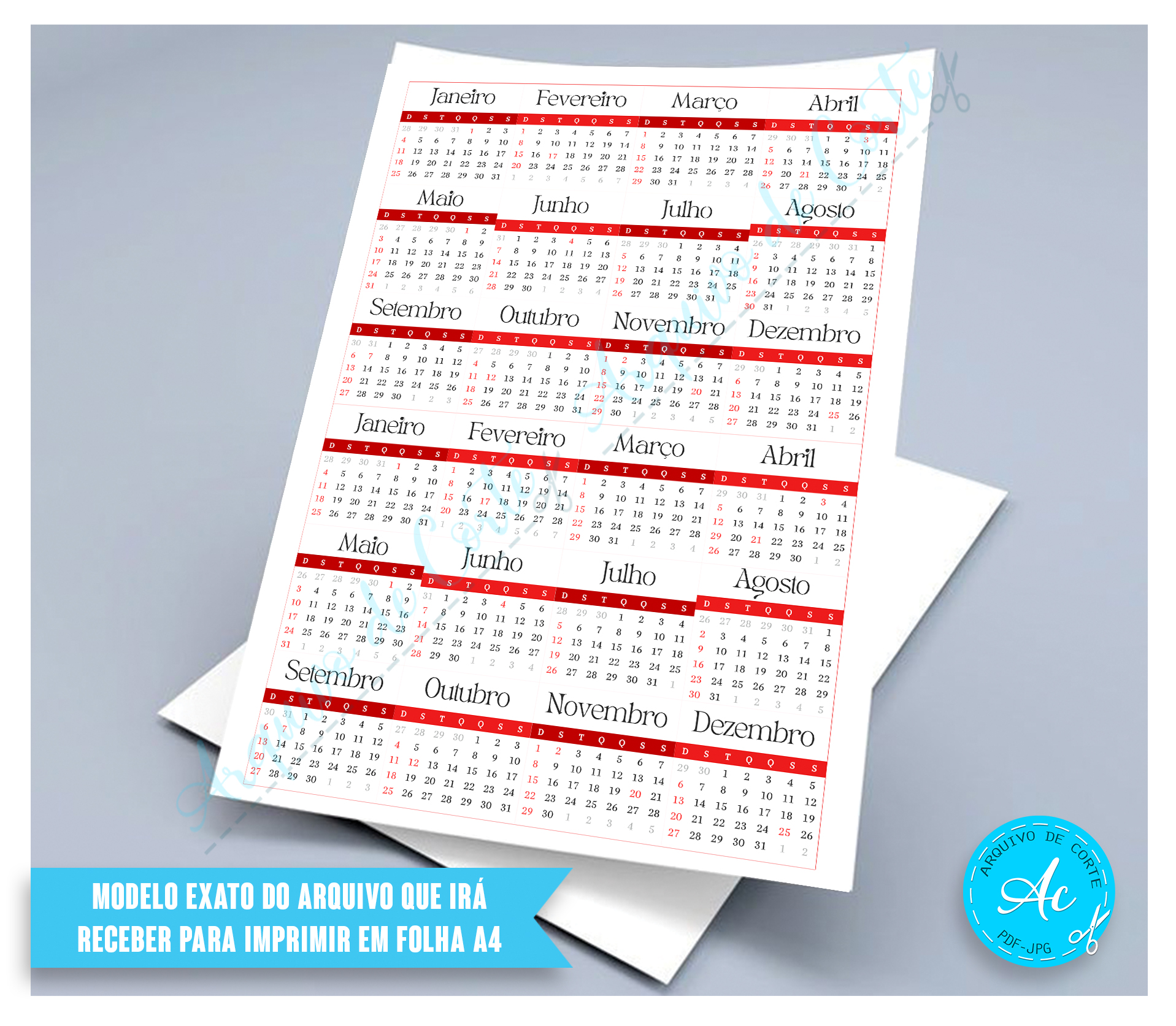 Arquivo Cartão para calendário Natal #1 - Imagem 2