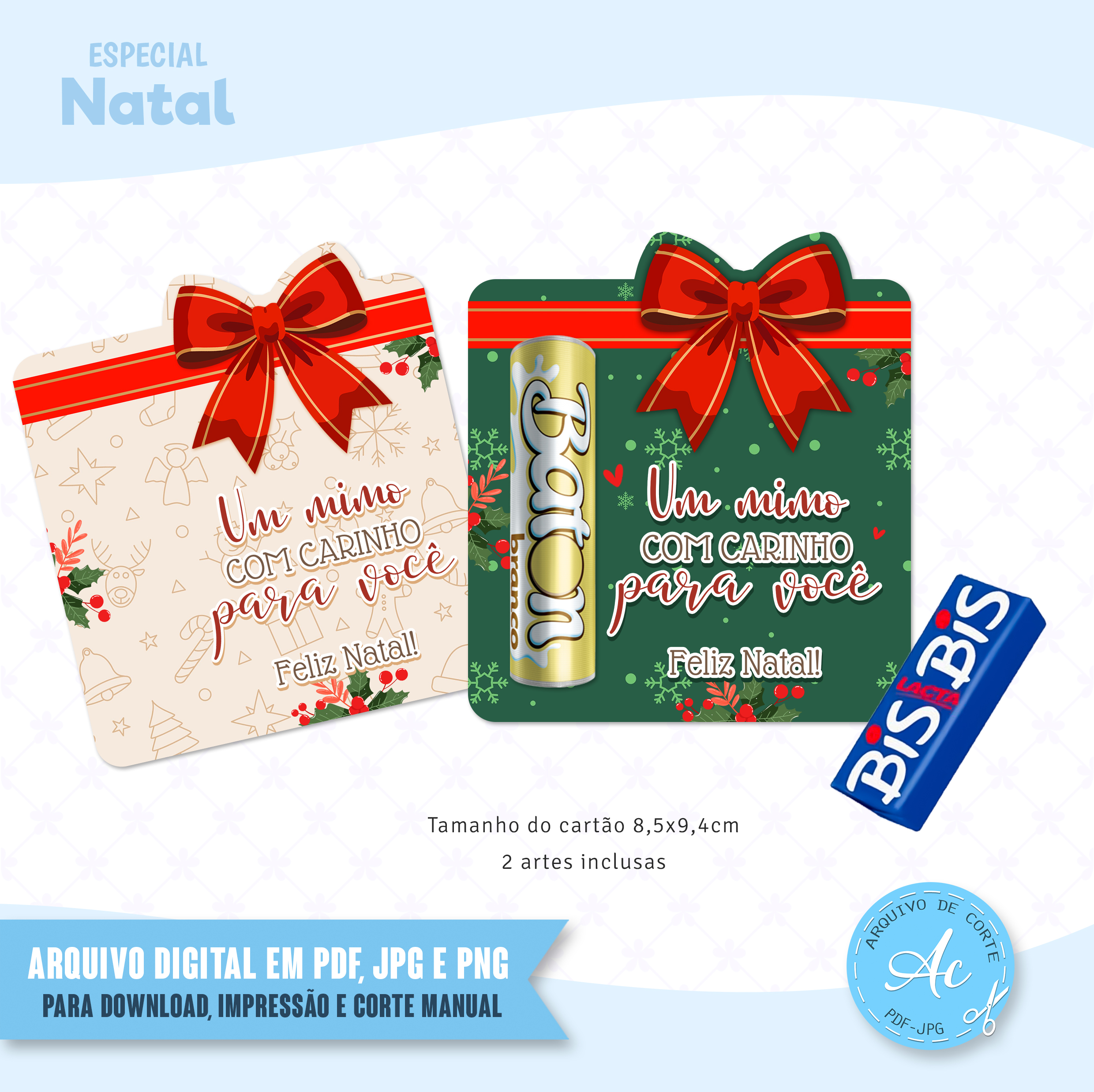 Arquivo Cartão para Chocolate Natal #1