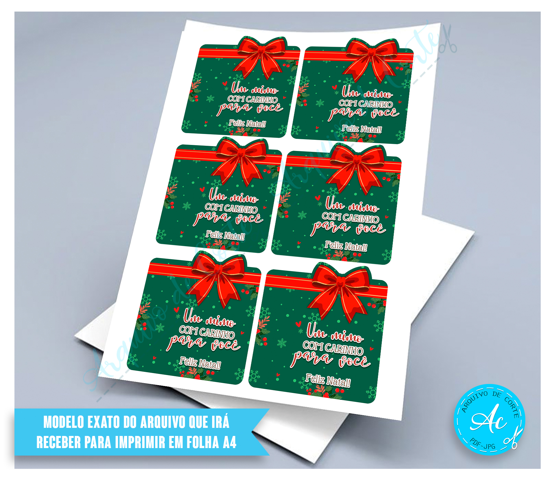 Arquivo Cartão para Chocolate Natal #1 - Imagem 3