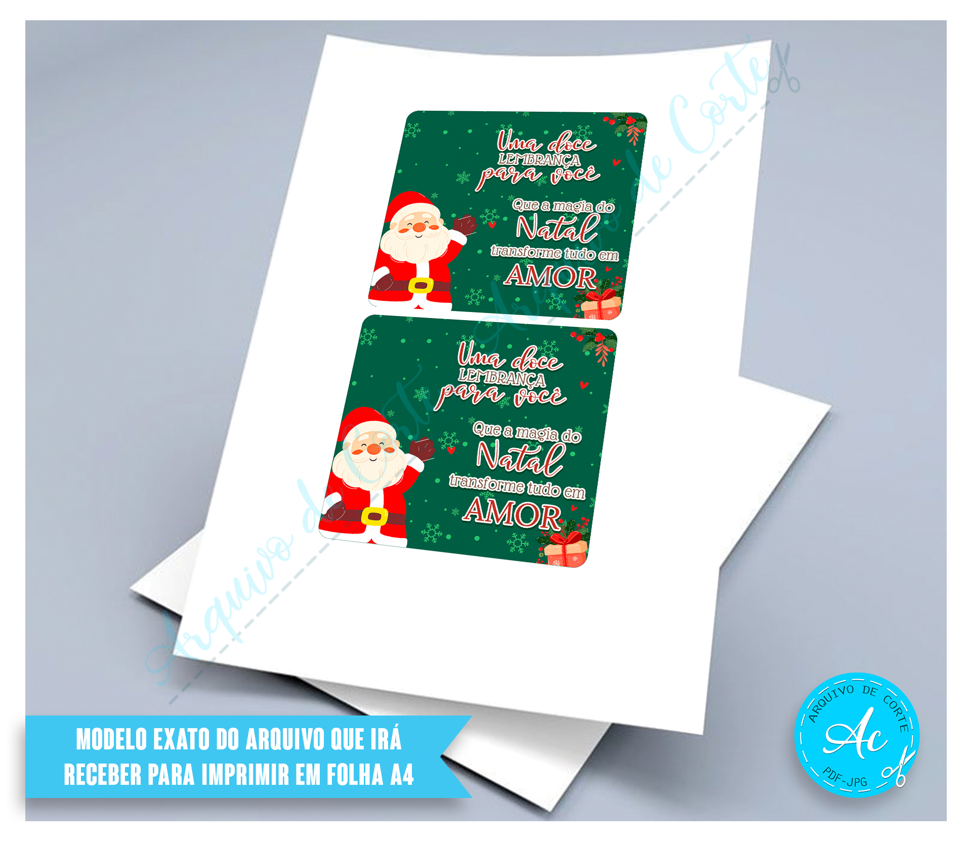 Arquivo Cartão para Pirulito Natal #1 - Imagem 2