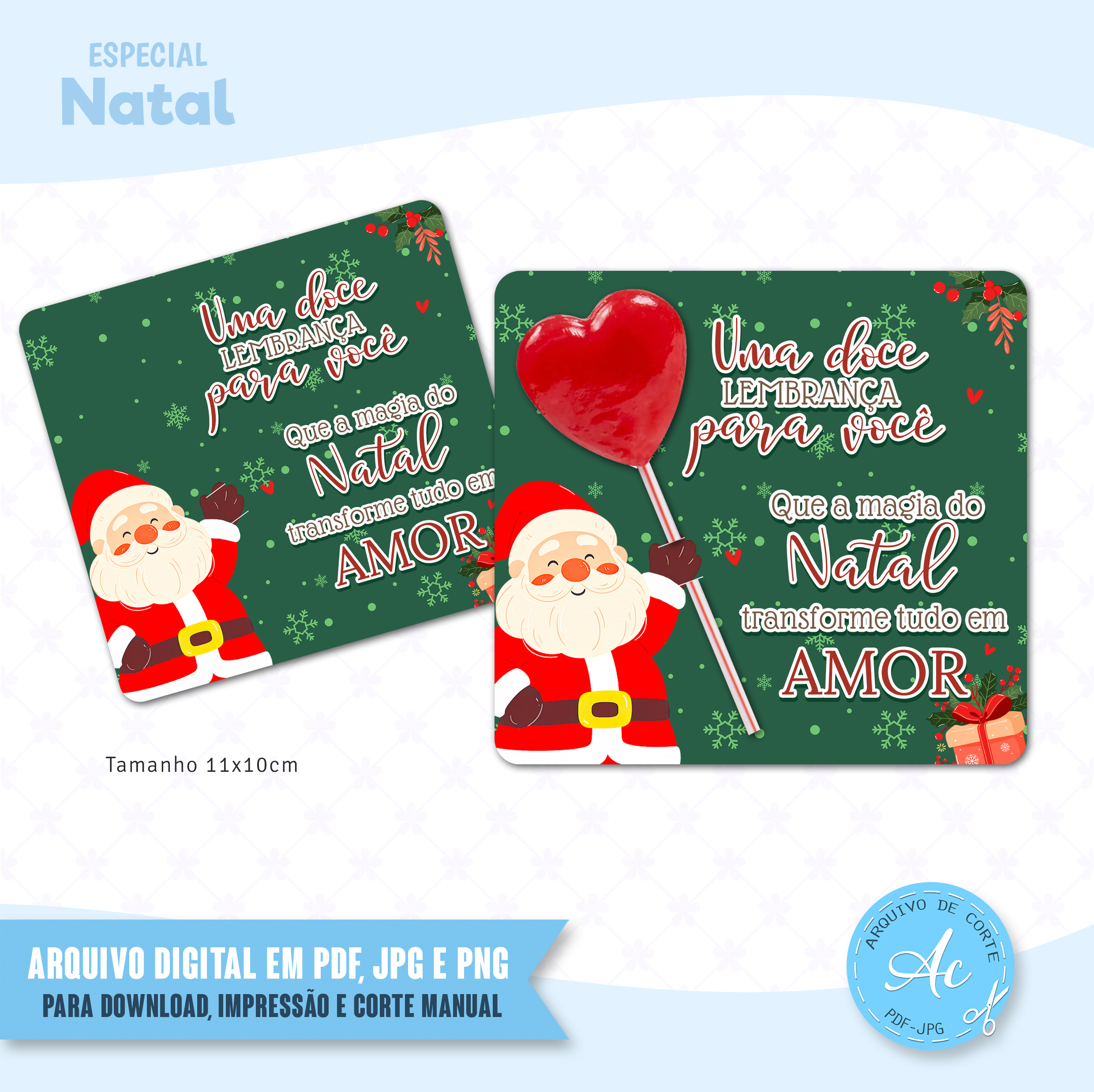 Arquivo Cartão para Pirulito Natal #1