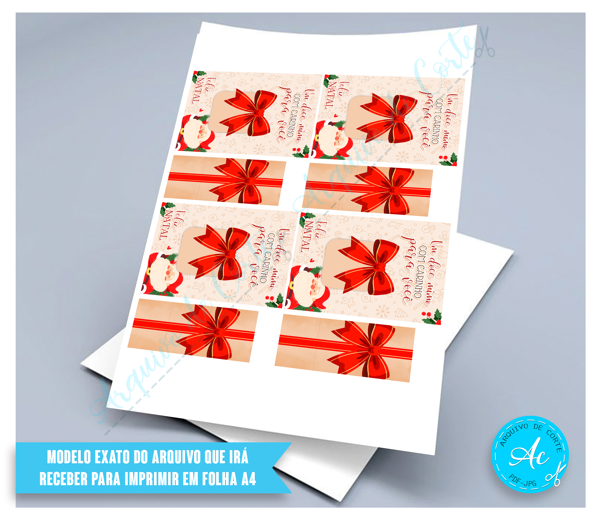 Arquivo Cartão para Tablete chocolate Natal #1 - Imagem 2