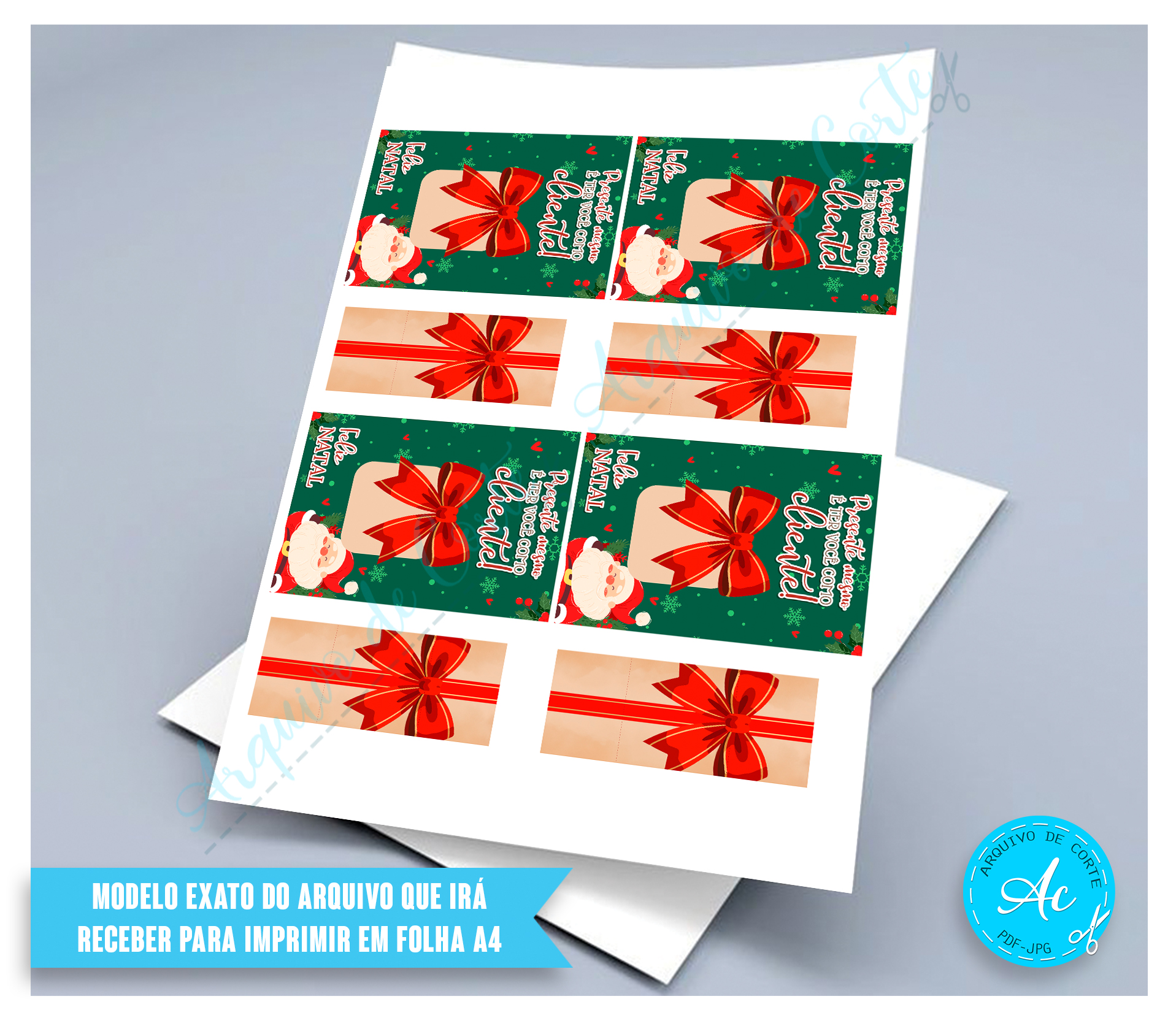 Arquivo Cartão para Tablete chocolate Natal #2 - Imagem 2