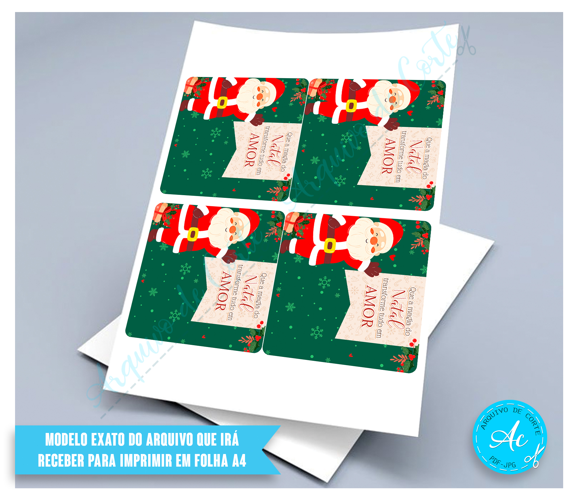 Arquivo Cartão para chocolate bombom Natal #1 - Imagem 2