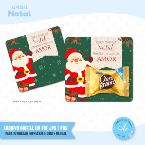 Arquivo Cartão para chocolate bombom Natal #1