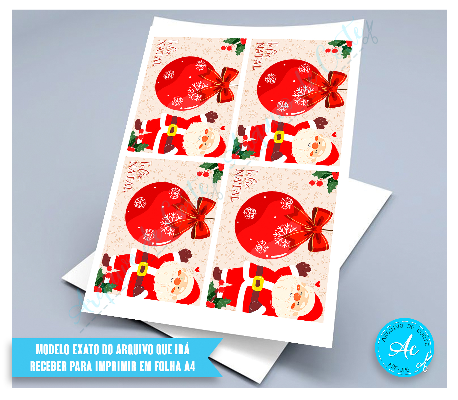 Arquivo Cartão para esfera bombom Natal #1 - Imagem 2