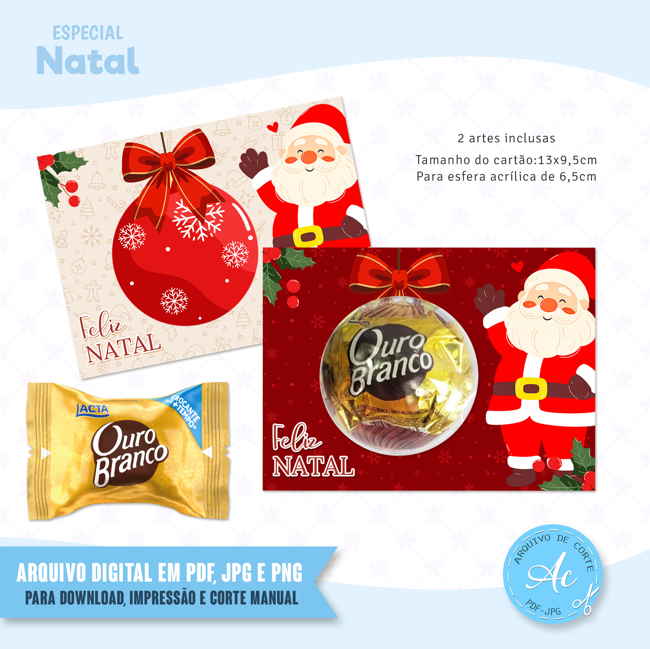 Arquivo Cartão para esfera bombom Natal #1