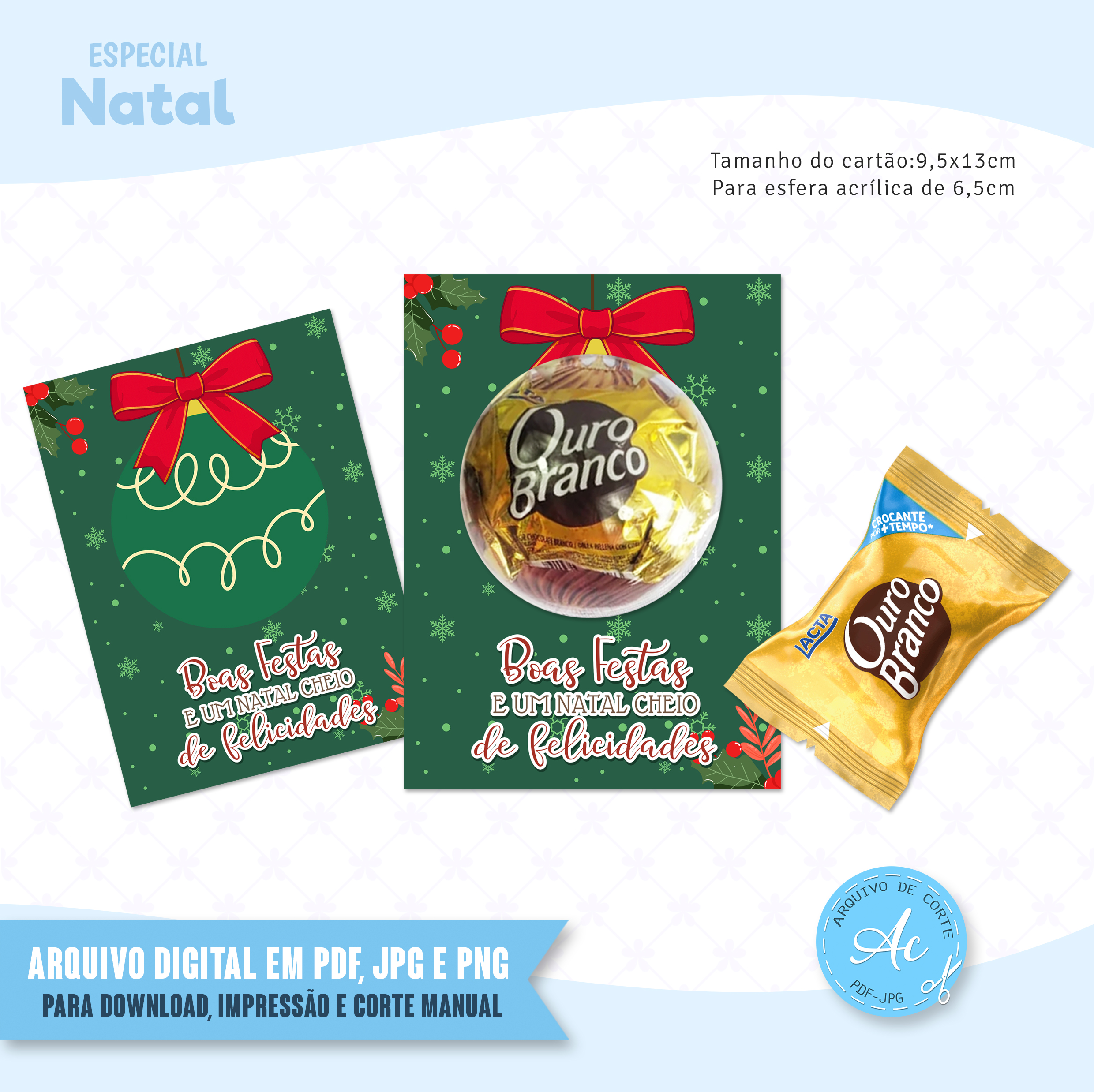 Arquivo Cartão para esfera bombom Natal #2