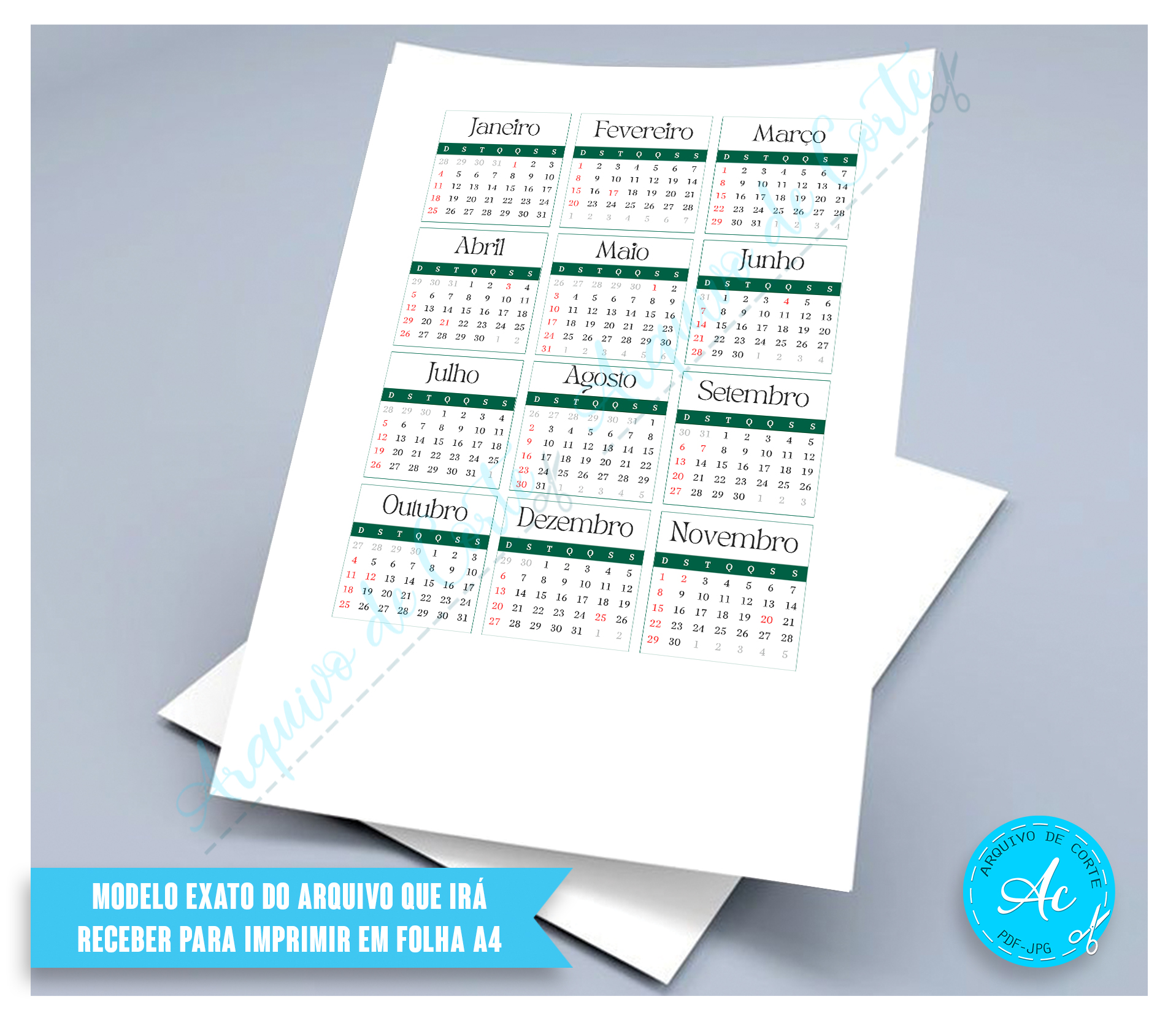 Arquivo Cartão para calendário Natal #2 - Imagem 3