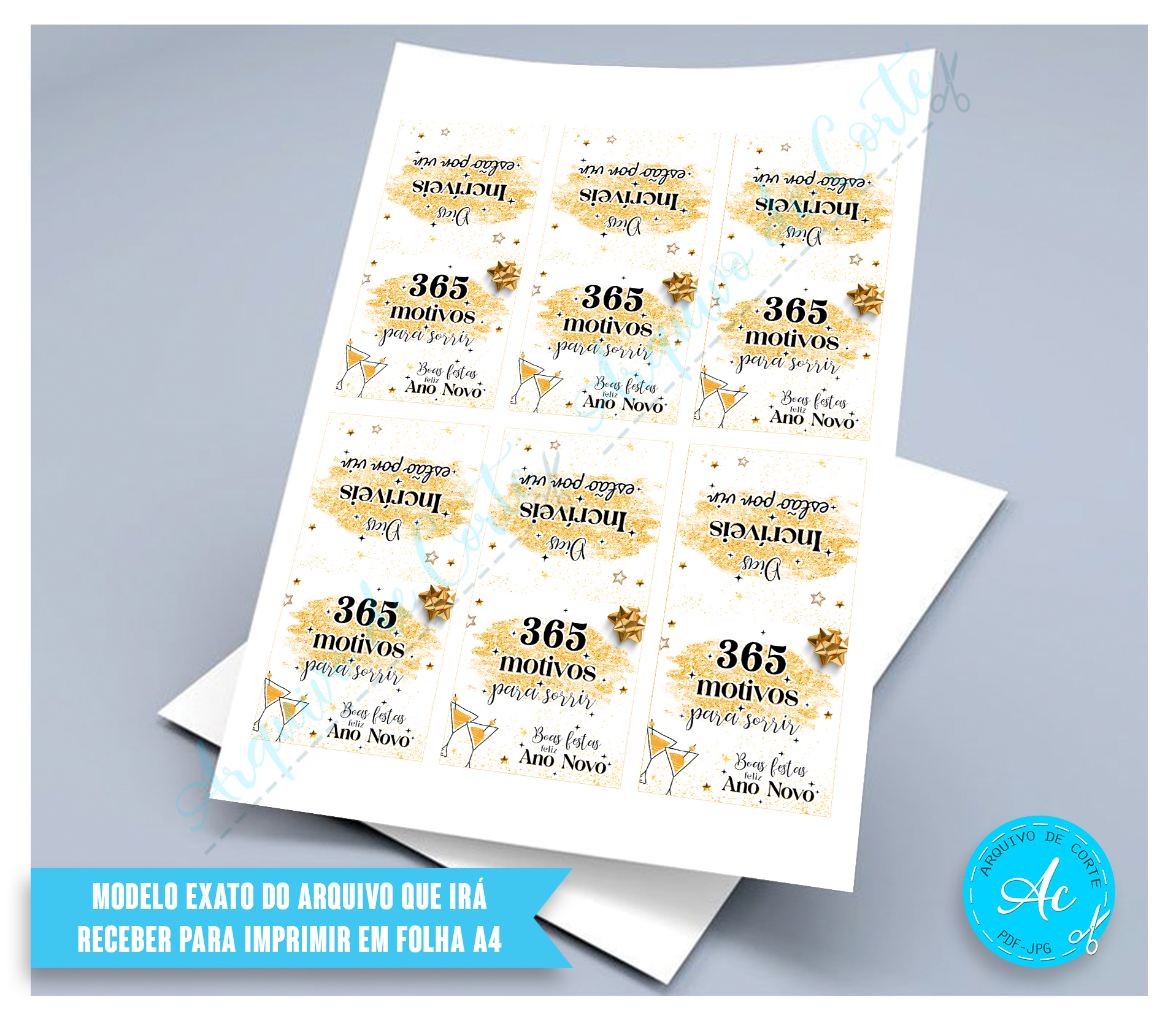 Arquivo Tag para pirulito Ano Novo #1 - Imagem 2