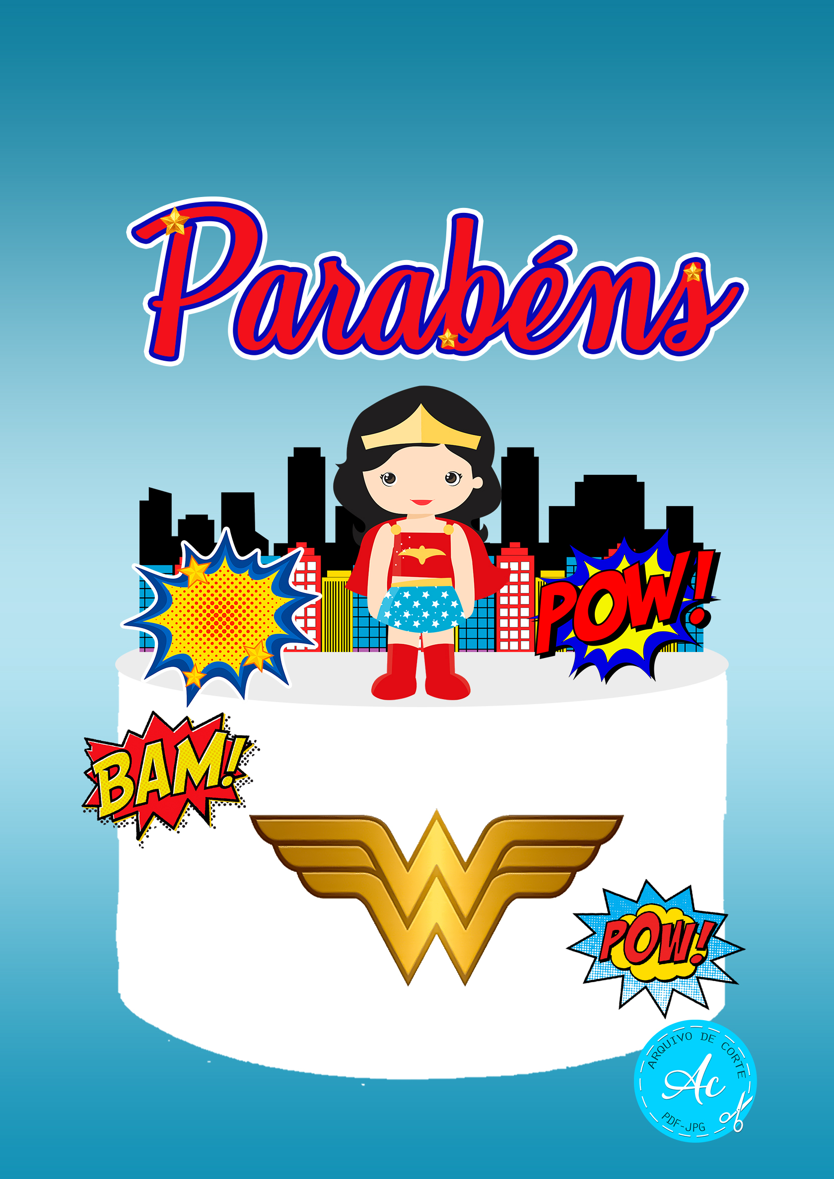 Arquivo Topo Mulher Maravilha cute #1