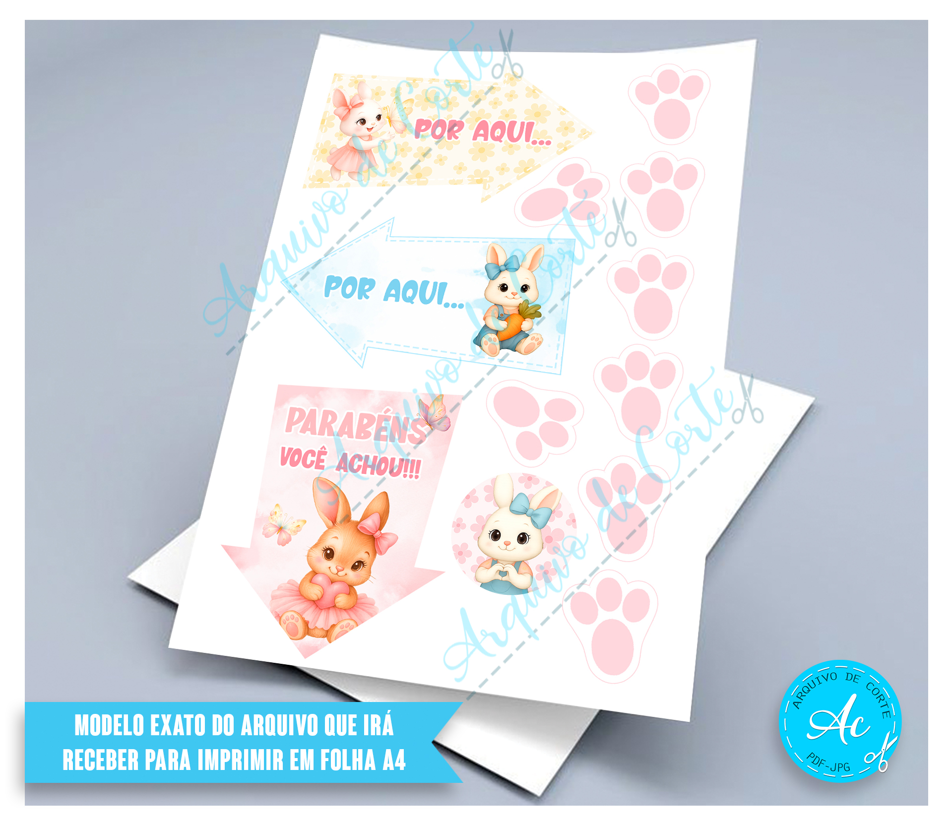 Arquivo Caça aos ovos Coelhos Fofinhos #1 - Imagem 3