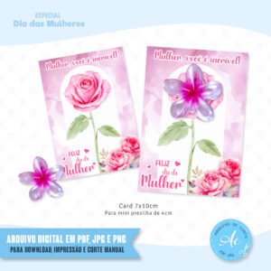 Arquivo Card para mini presilha de flor Dia das mulheres #1