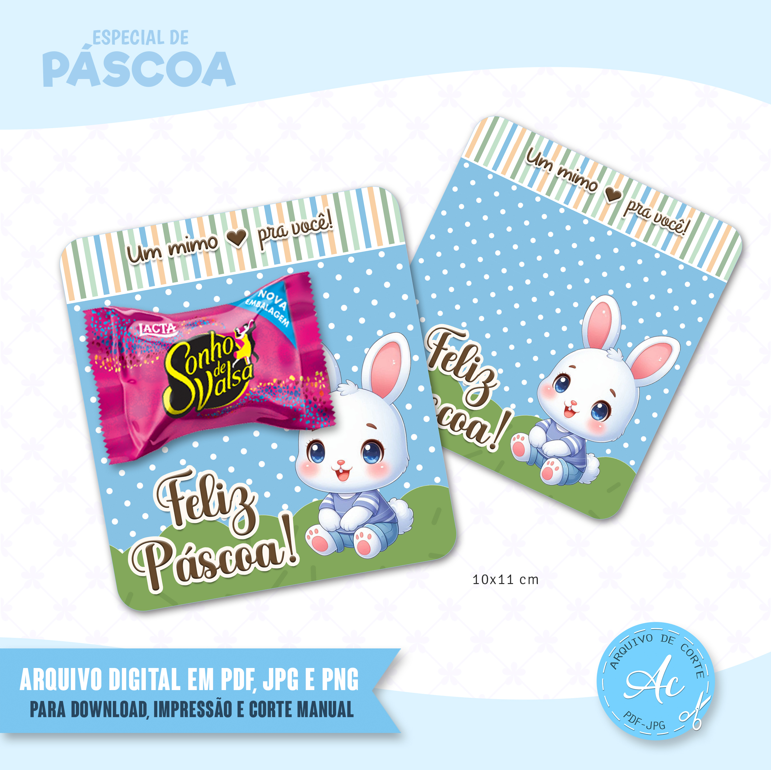 Arquivo Cartão para Bombom Páscoa Cute #2