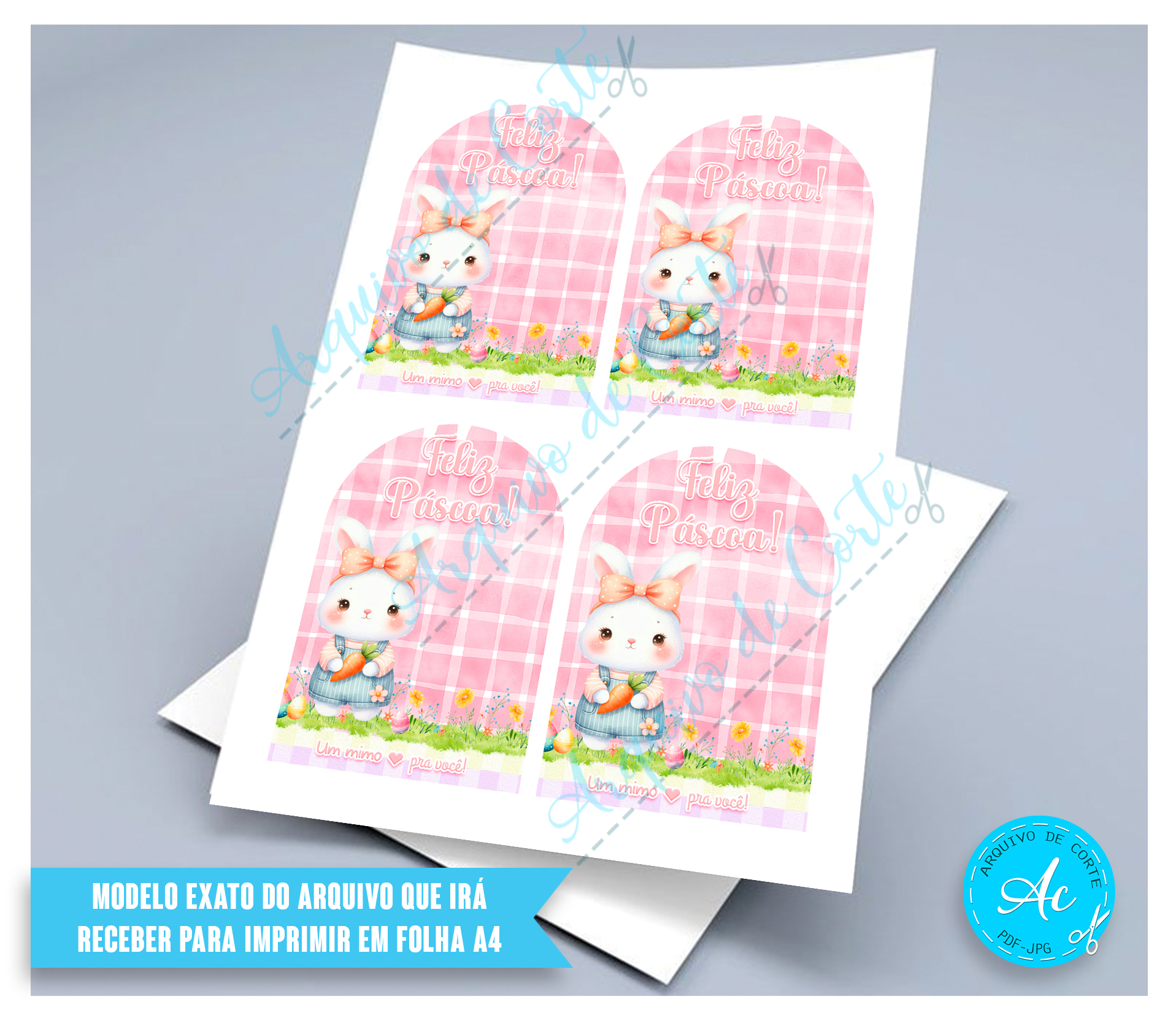 Arquivo Cartão para bombom Páscoa Cute #1 - Imagem 2