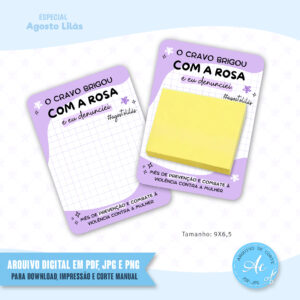 Arquivo Cartão Post it Agosto Lilás #2